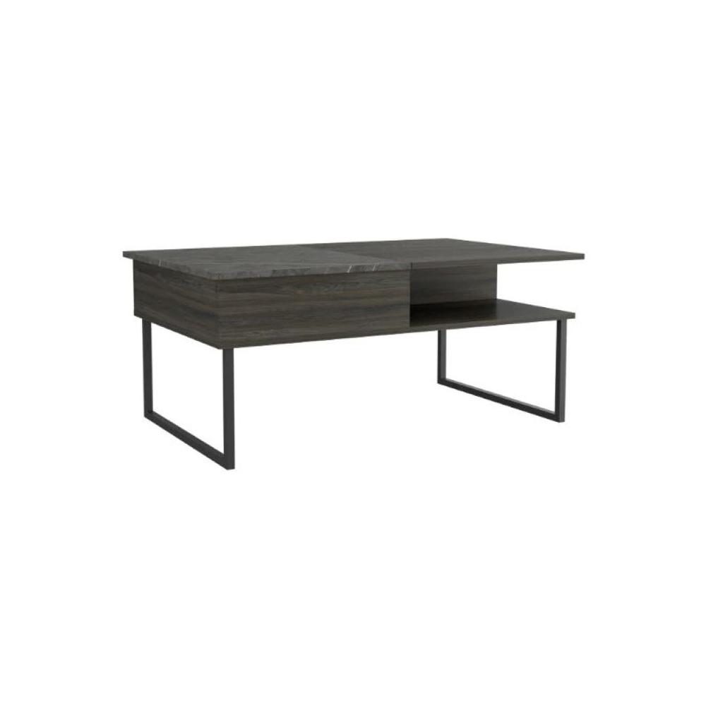 41" Onyx And Carbon Manufactured Wood Rectangular Lift Top Coffee Table. Picture 1