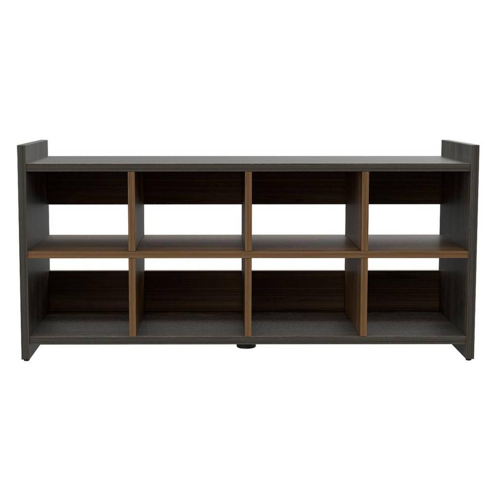 Modern Espresso and Mahogany Eight Pair Shoe Rack Storage Unit. Picture 1