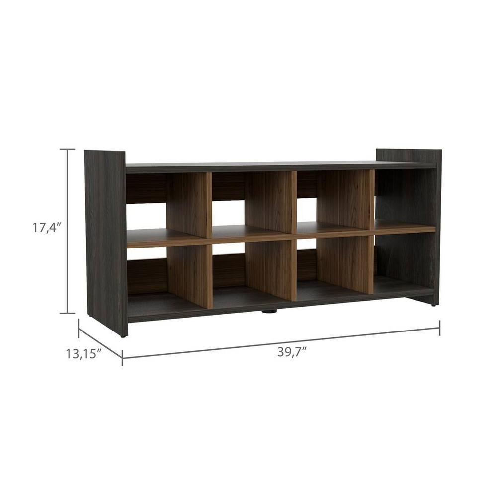 Modern Espresso and Mahogany Eight Pair Shoe Rack Storage Unit. Picture 4