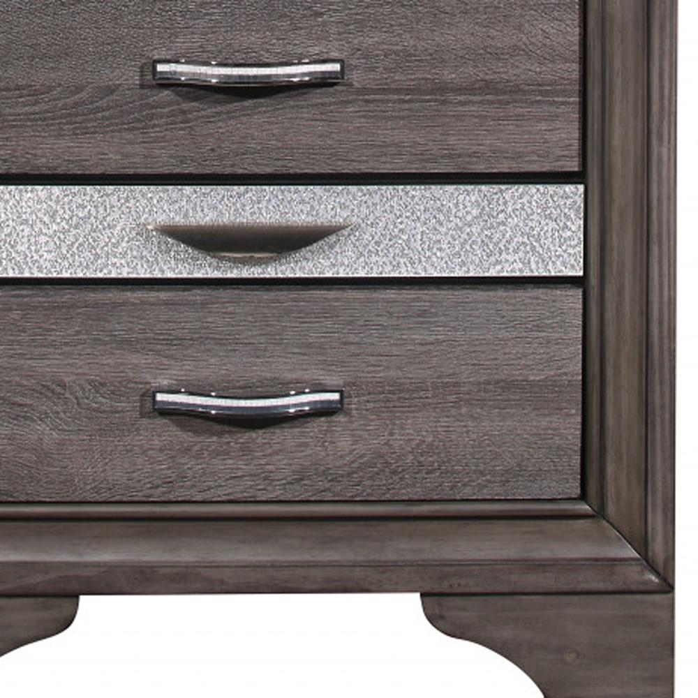 27" Gray Two Drawer Nightstand. Picture 4