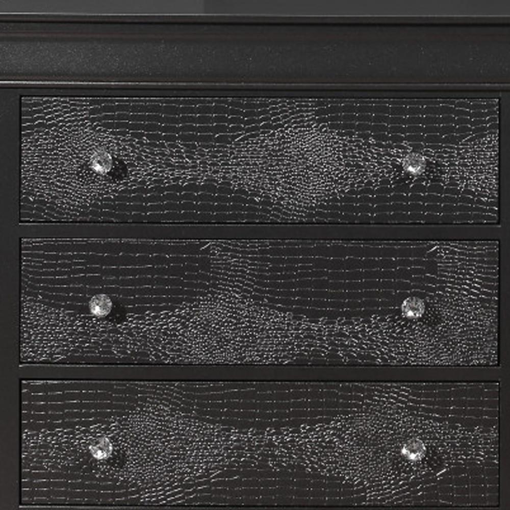 58" Metallic Grey Solid Wood Six Drawer Double Dresser. Picture 4
