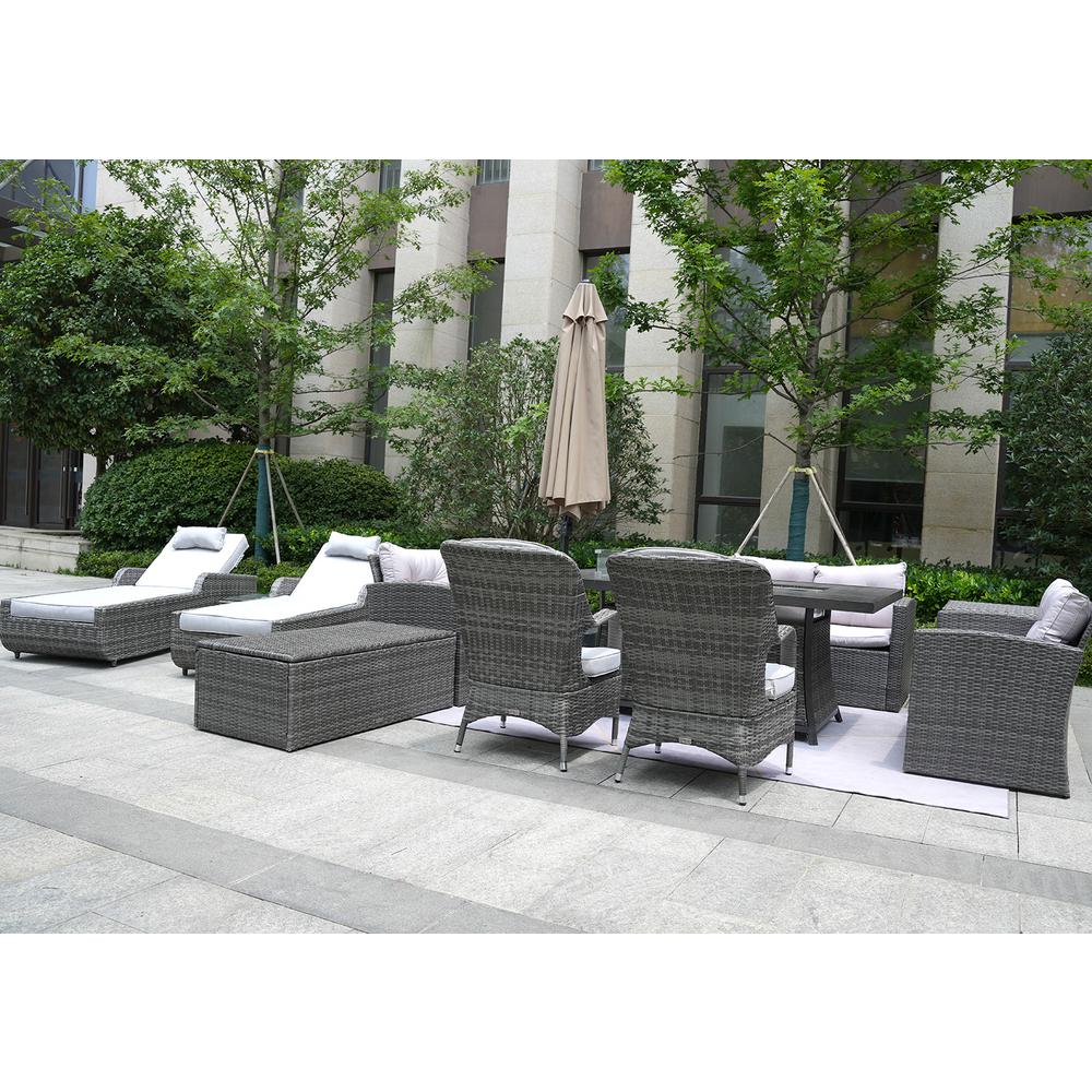 Twelve Piece Outdoor Gray Wicker Multiple Chairs Seating Group. Picture 5