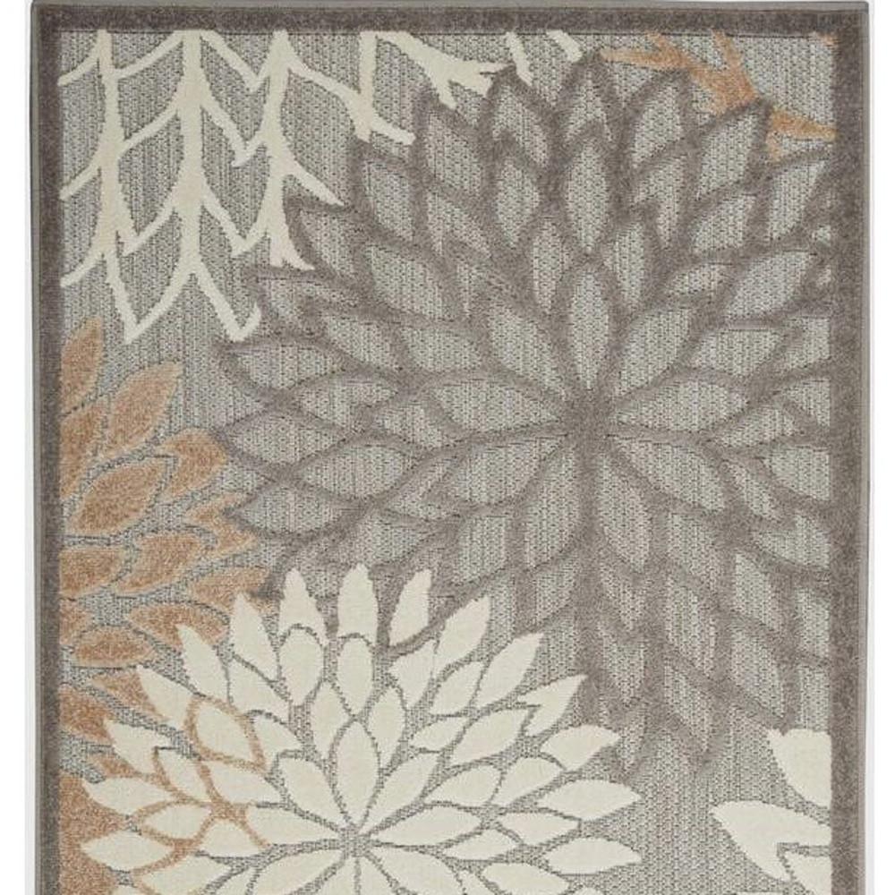 3' X 5' Natural Floral Non Skid Indoor Outdoor Area Rug. Picture 4