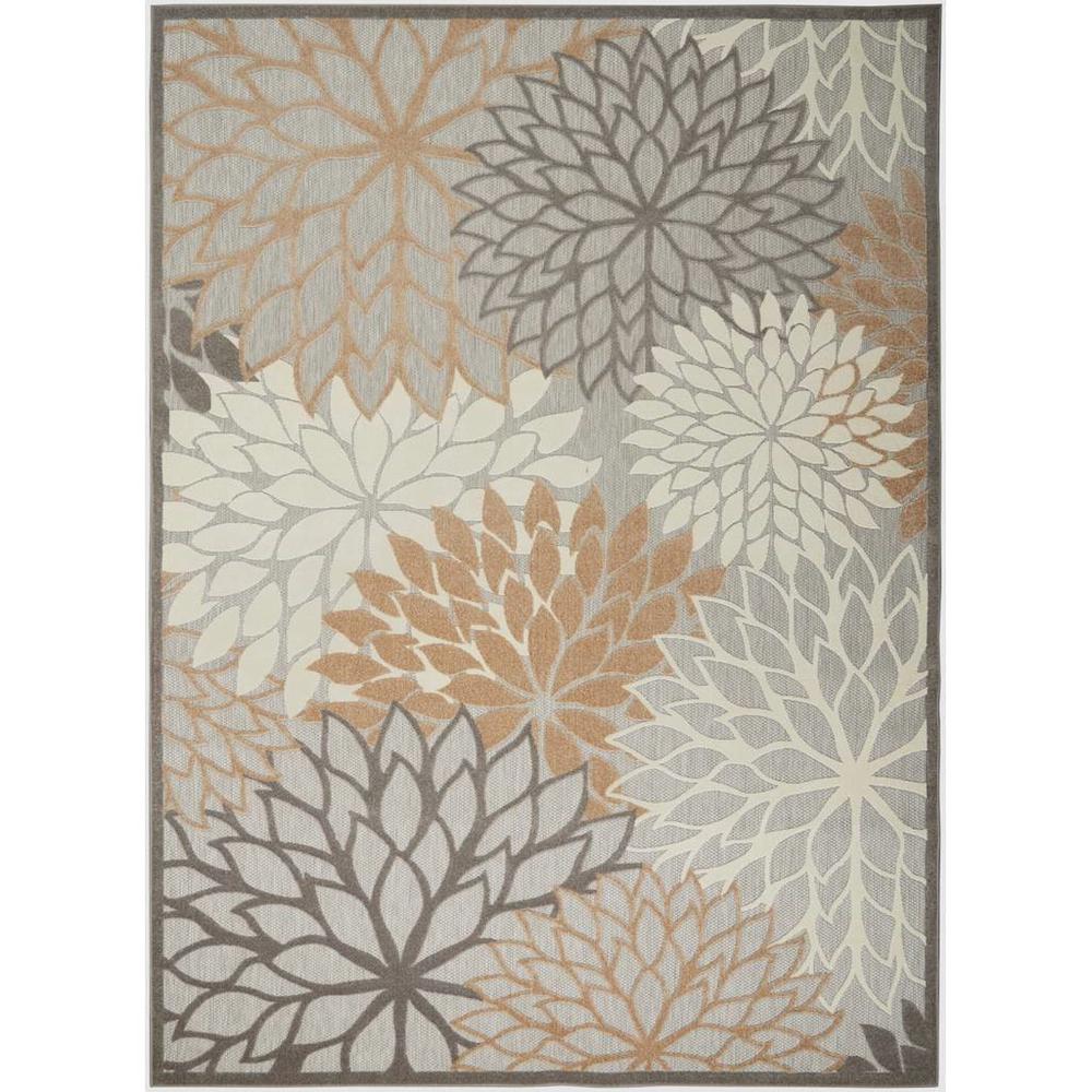 9' X 12' Natural Floral Non Skid Indoor Outdoor Area Rug. Picture 1