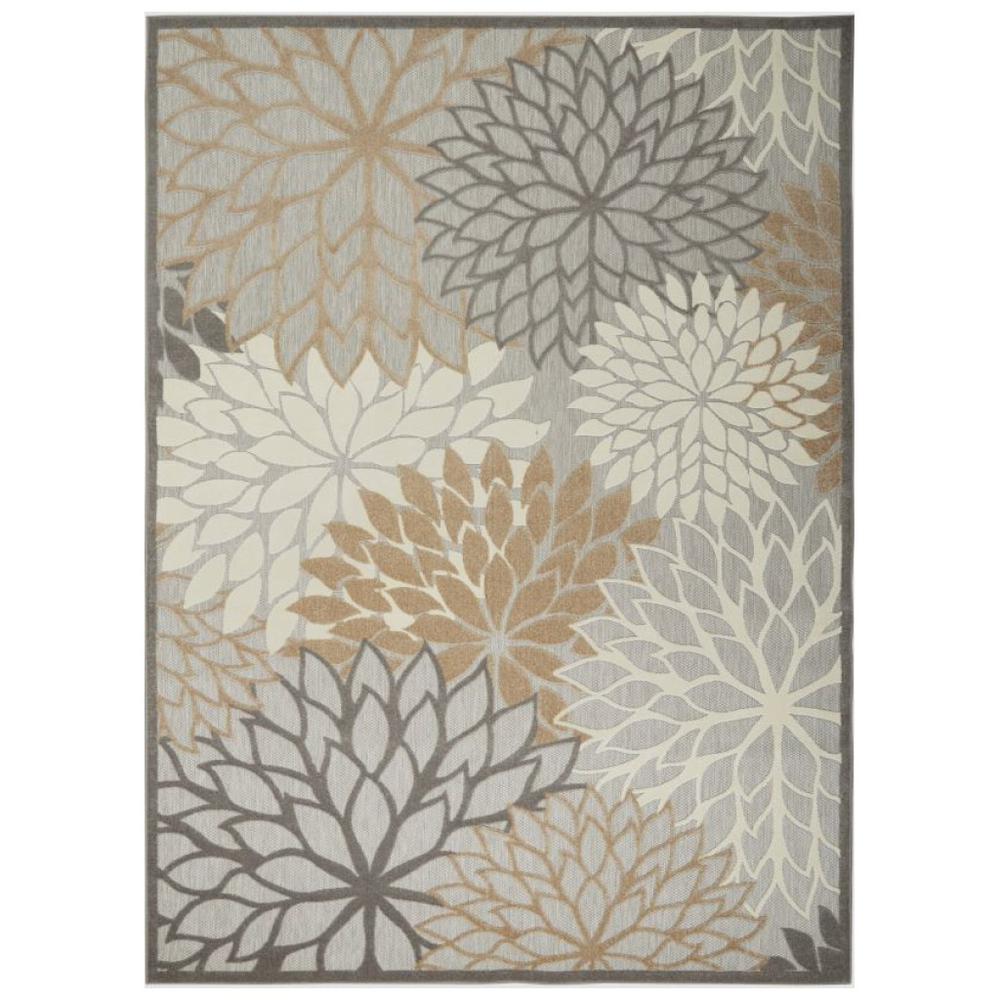 10' X 13' Natural Floral Non Skid Indoor Outdoor Area Rug. Picture 1