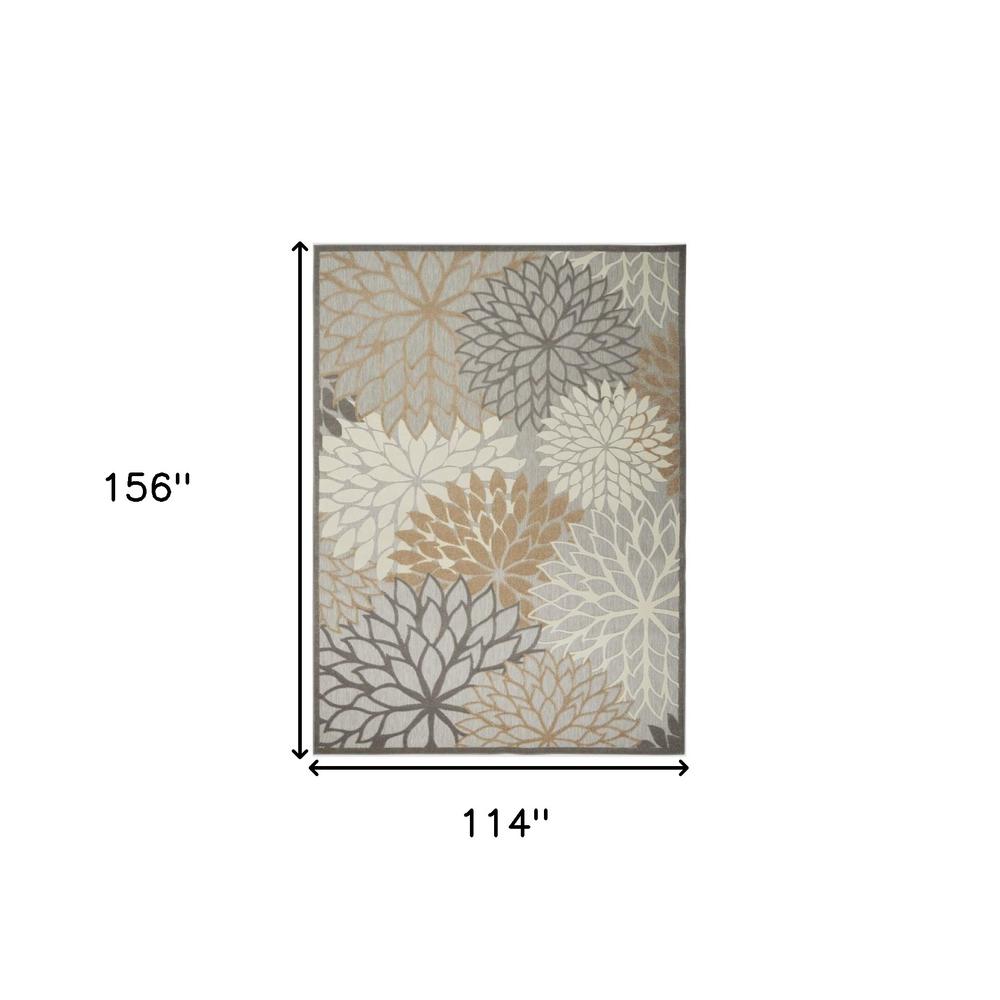 10' X 13' Natural Floral Non Skid Indoor Outdoor Area Rug. Picture 5