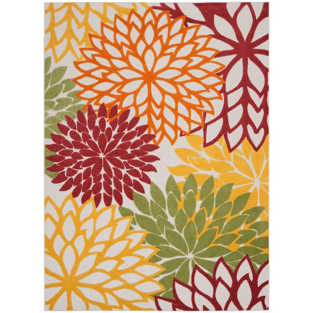 12' X 15' Red Floral Non Skid Indoor Outdoor Area Rug. Picture 1