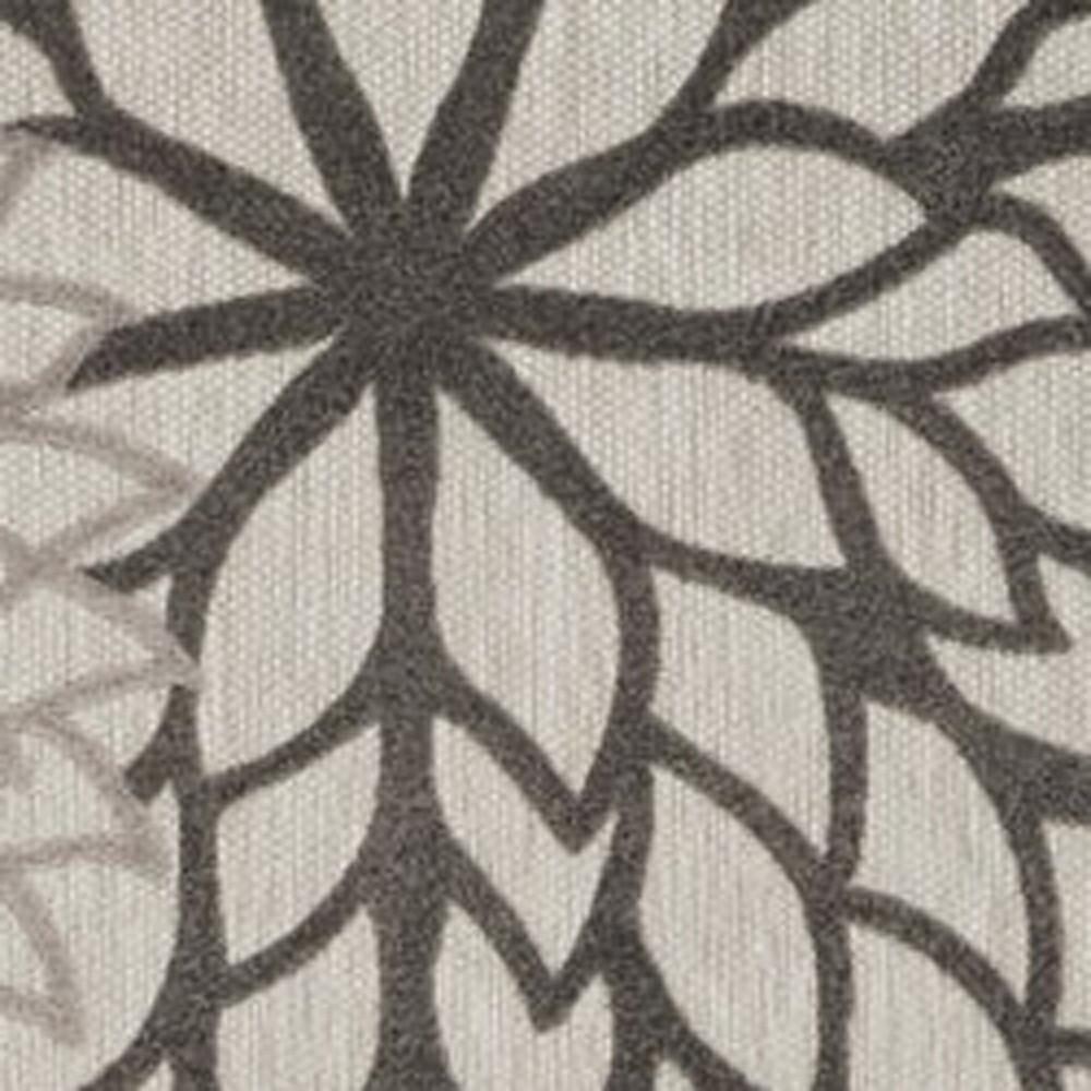 10' X 13' Silver Grey Floral Non Skid Indoor Outdoor Area Rug. Picture 3