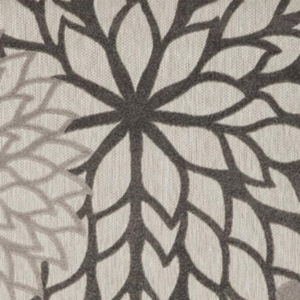 10' X 13' Silver Grey Floral Non Skid Indoor Outdoor Area Rug. Picture 4