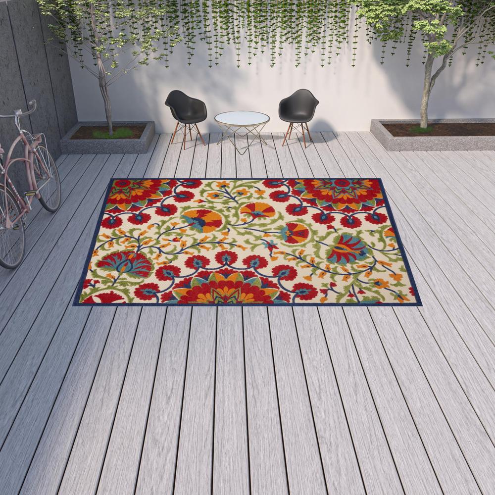 10' X 13' Red Toile Non Skid Indoor Outdoor Area Rug. Picture 2