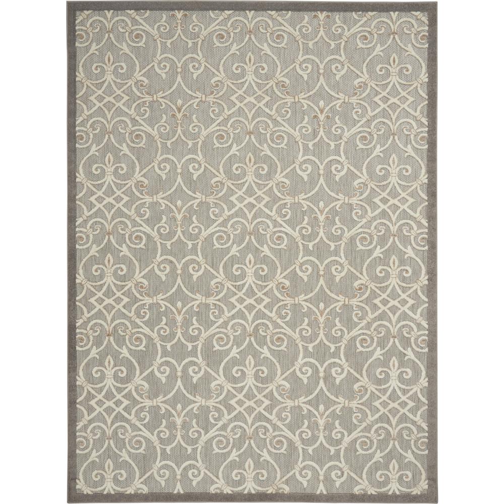 10' X 13' Natural Damask Non Skid Indoor Outdoor Area Rug. Picture 1