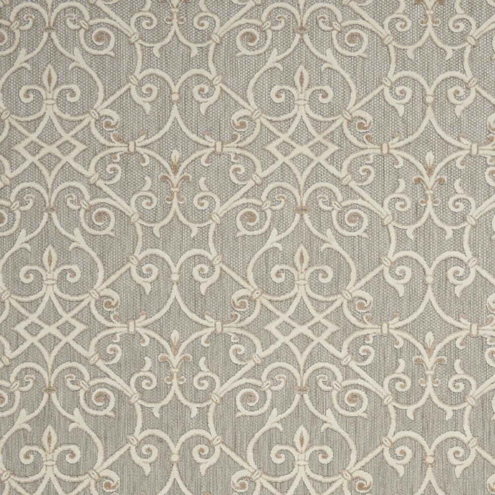 10' X 13' Natural Damask Non Skid Indoor Outdoor Area Rug. Picture 3