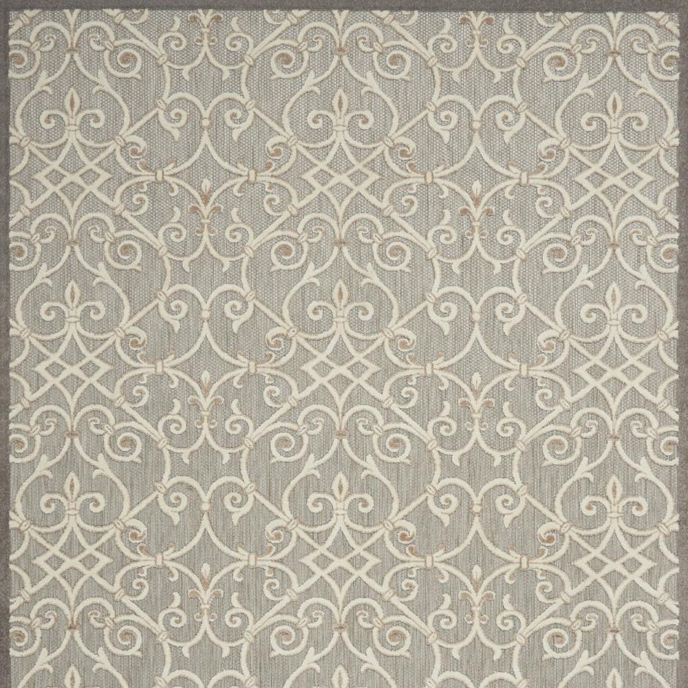10' X 13' Natural Damask Non Skid Indoor Outdoor Area Rug. Picture 4