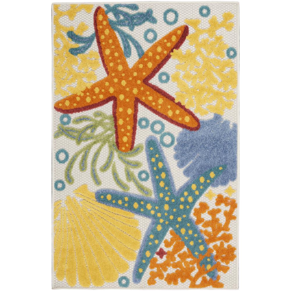 3' X 4' Orange Blue And Yellow Animal Print Non Skid Indoor Outdoor Area Rug. Picture 1