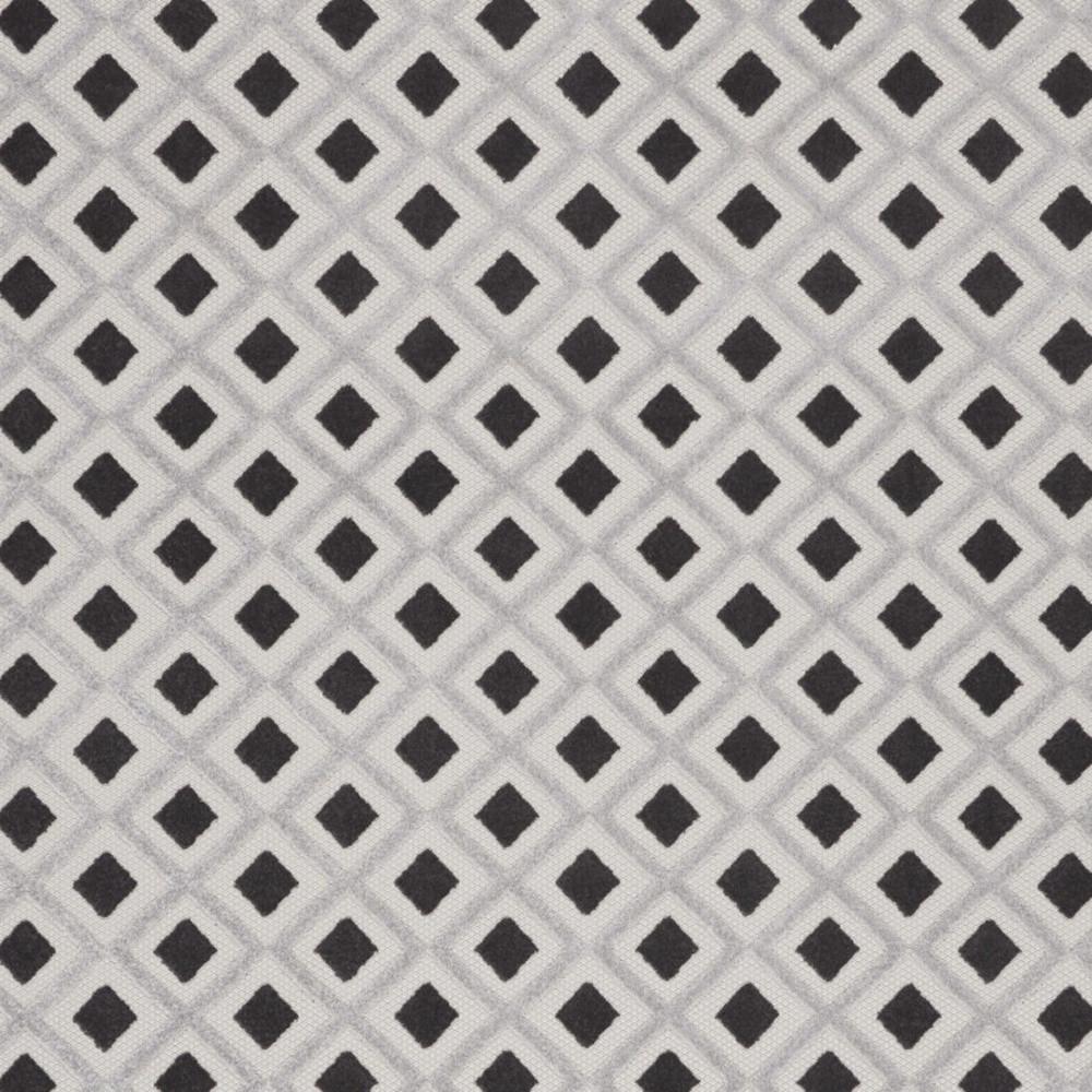12' X 15' Black And White Gingham Non Skid Indoor Outdoor Area Rug. Picture 3