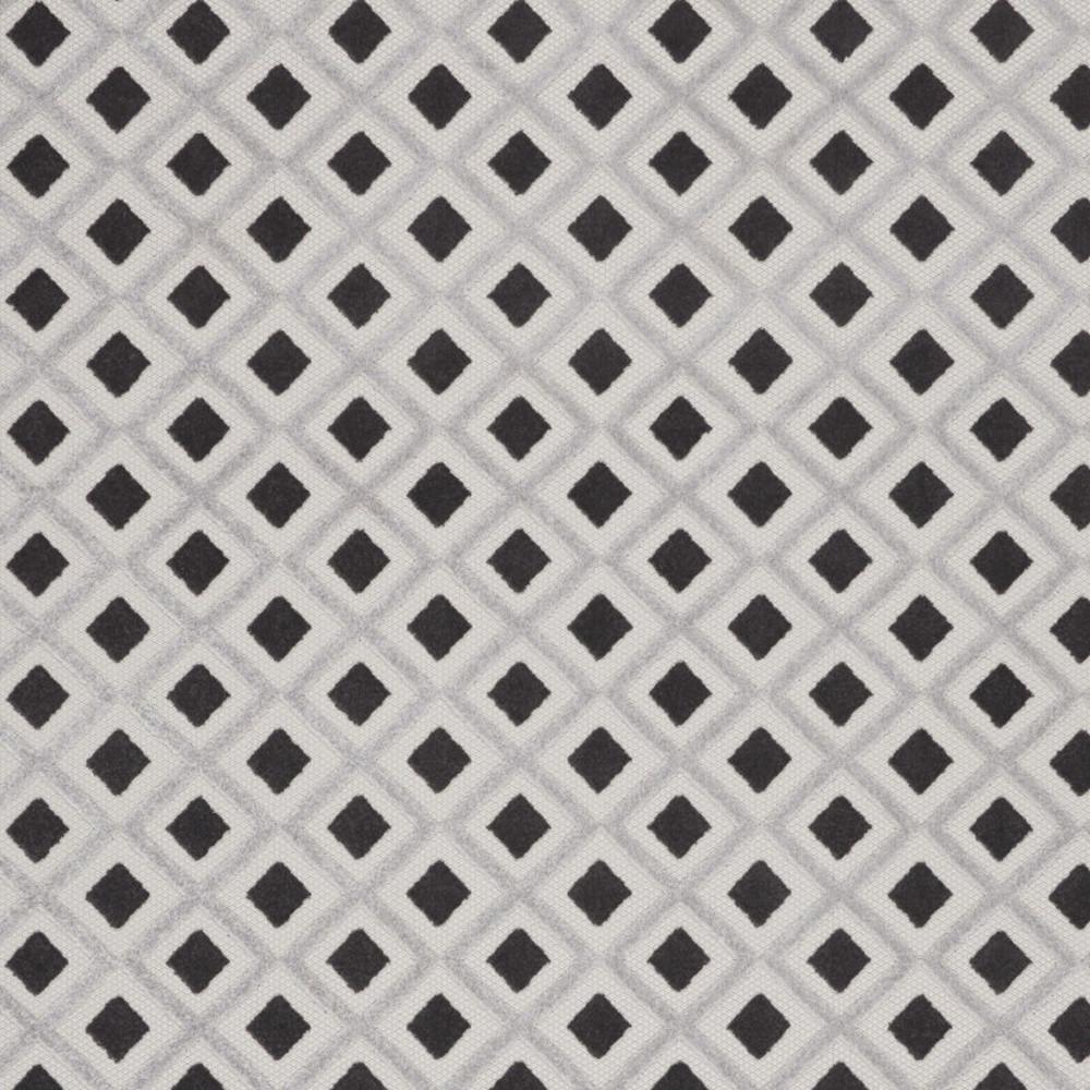 9' X 12' Black And White Gingham Non Skid Indoor Outdoor Area Rug. Picture 3