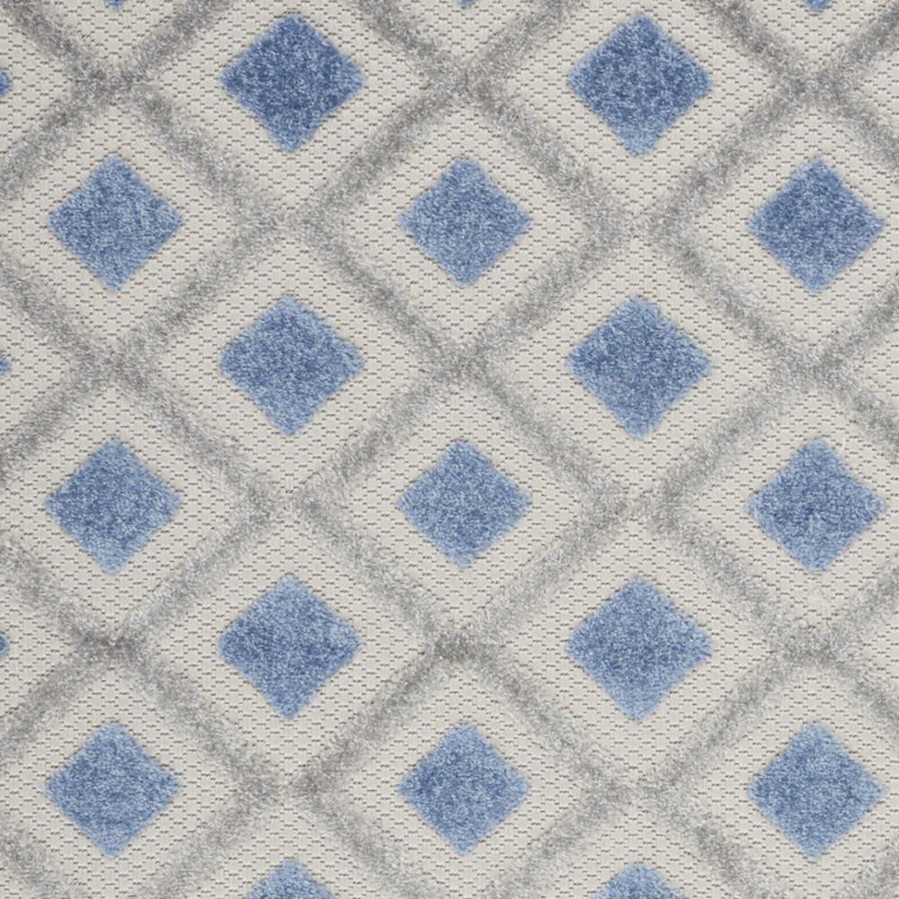 3' X 4' Blue And Grey Gingham Non Skid Indoor Outdoor Area Rug. Picture 3