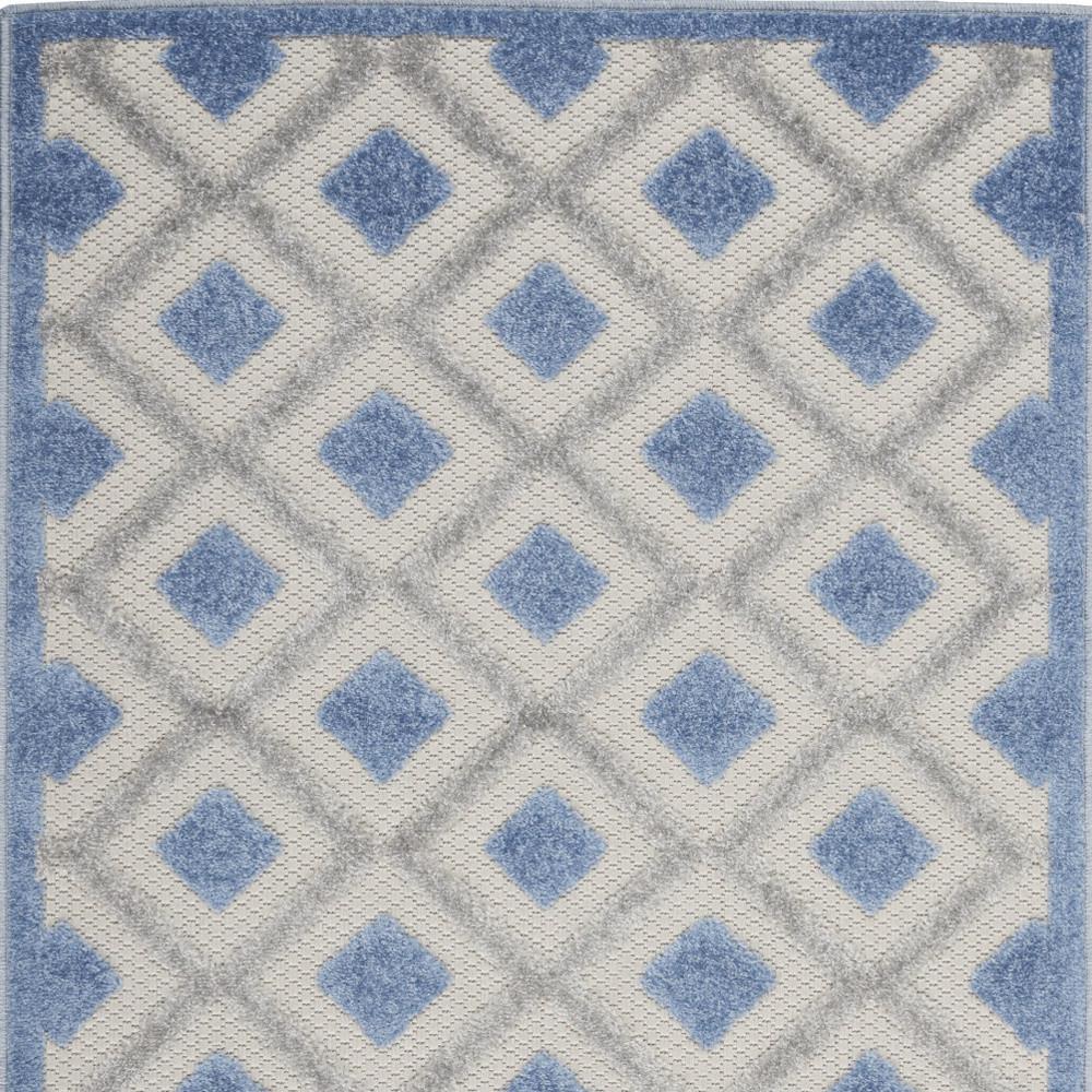 3' X 4' Blue And Grey Gingham Non Skid Indoor Outdoor Area Rug. Picture 4