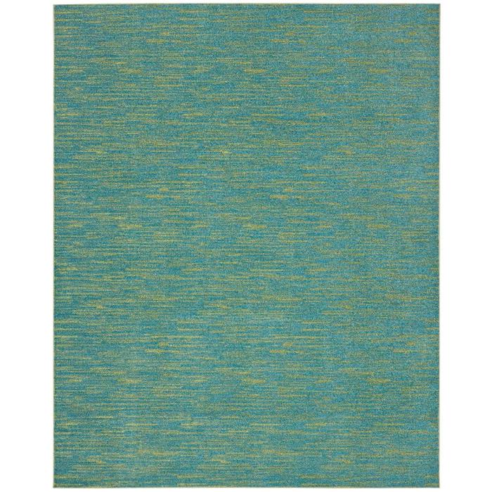10' X 14' Blue And Green Striped Non Skid Indoor Outdoor Area Rug. Picture 3