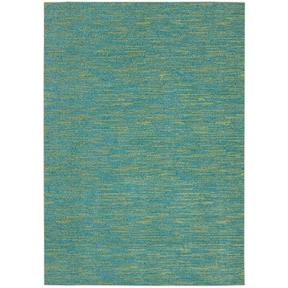 4' X 6' Blue And Green Striped Non Skid Indoor Outdoor Area Rug. Picture 1