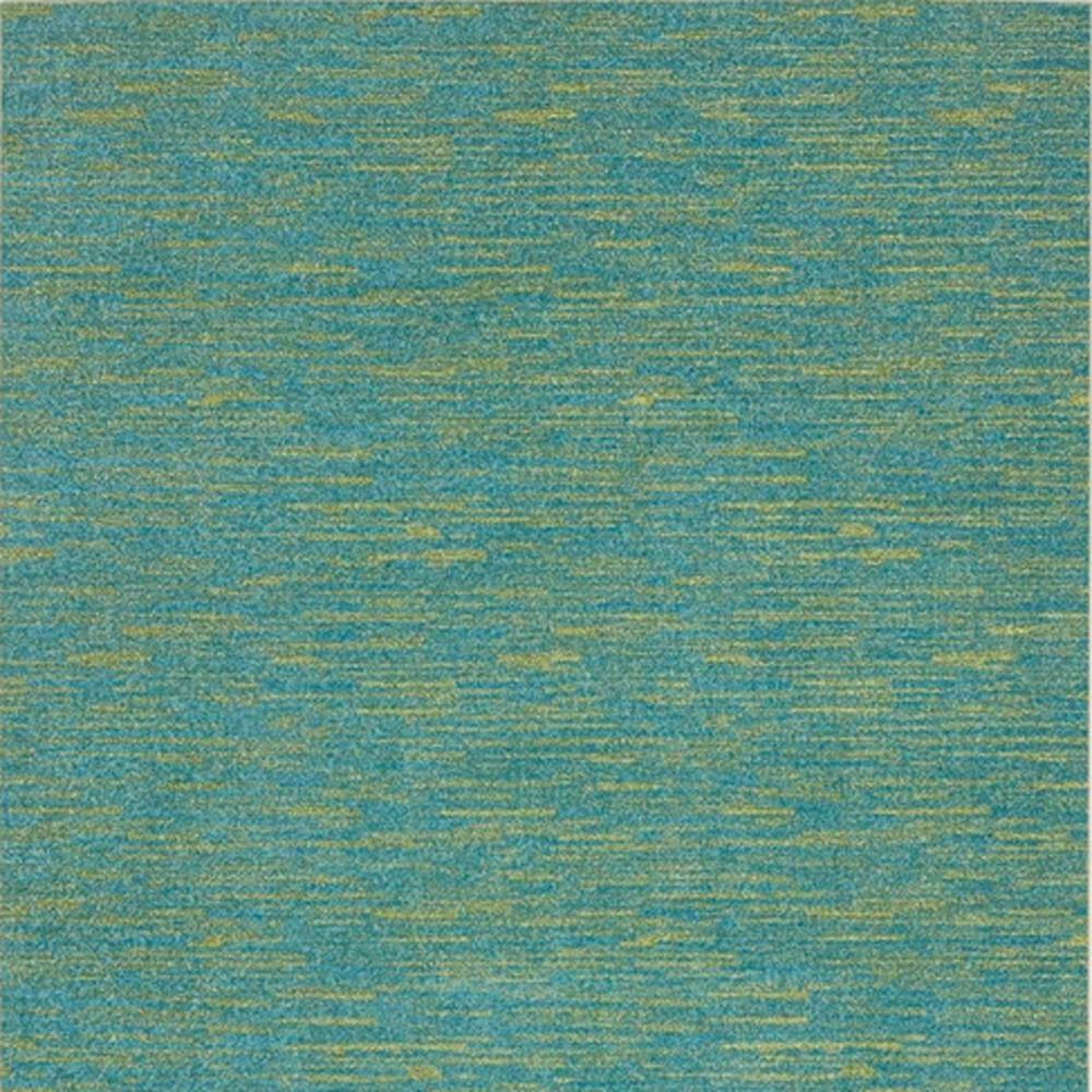 5' X 7' Blue And Green Striped Non Skid Indoor Outdoor Area Rug. Picture 4