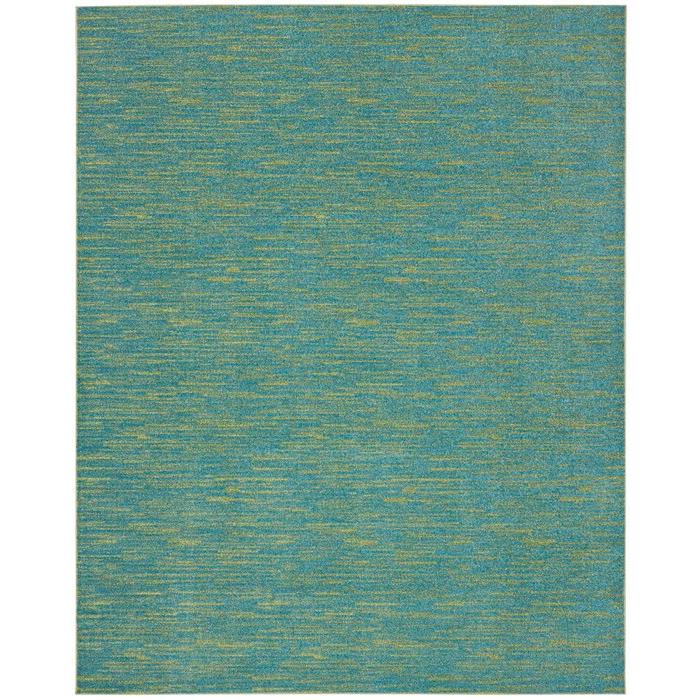 7' X 10' Blue And Green Striped Non Skid Indoor Outdoor Area Rug. Picture 3
