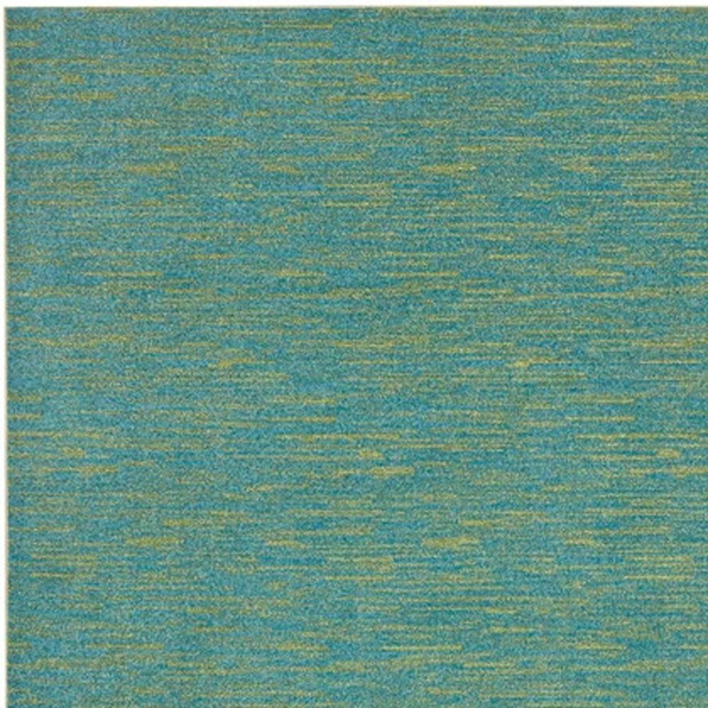 8' X 10' Blue And Green Striped Non Skid Indoor Outdoor Area Rug. Picture 5