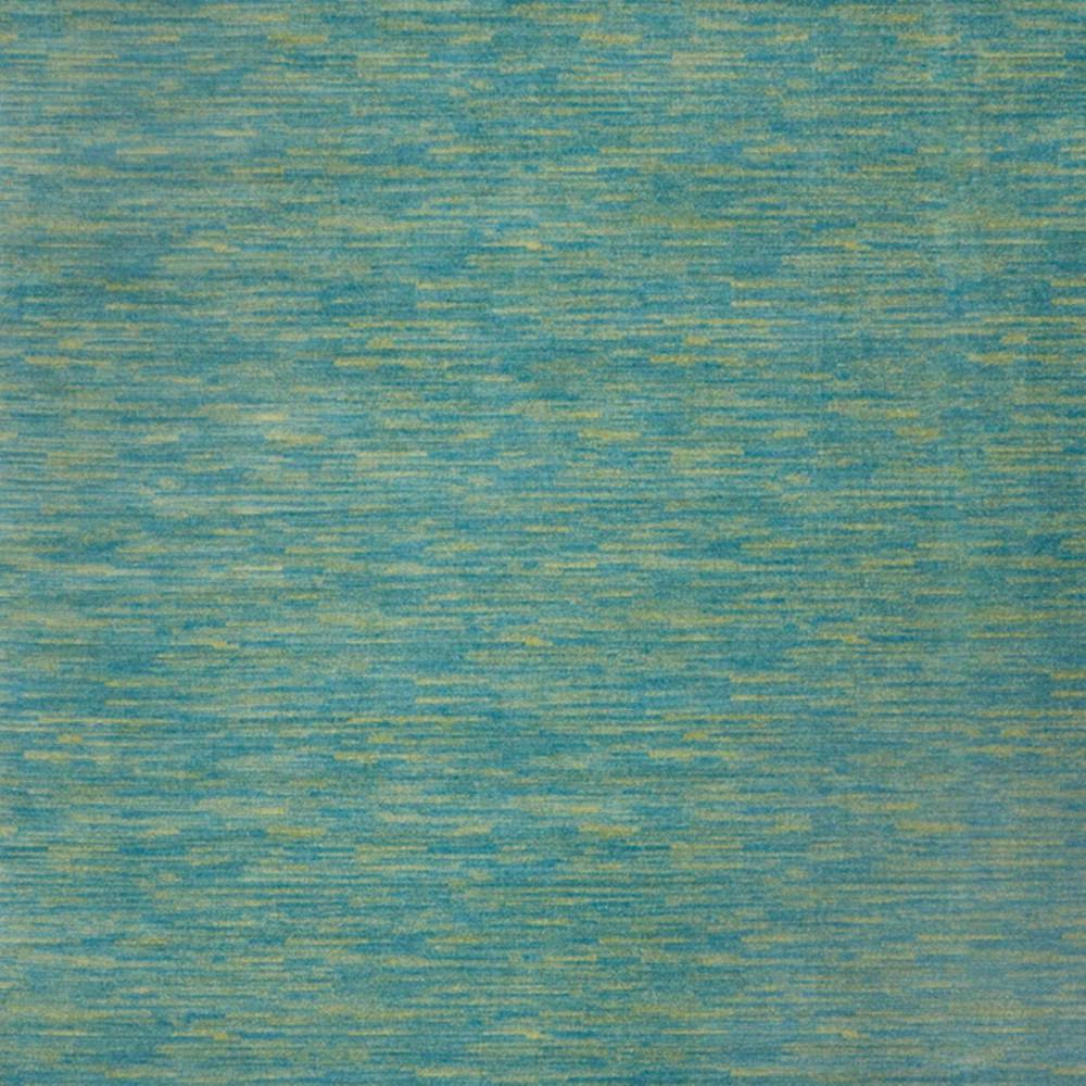 9' X 9' Blue And Green Square Striped Non Skid Indoor Outdoor Area Rug. Picture 4
