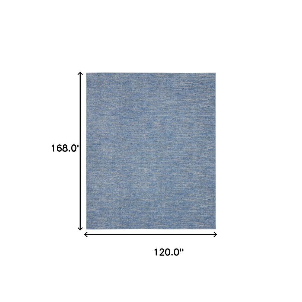10' X 14' Blue And Grey Striped Non Skid Indoor Outdoor Area Rug. Picture 6