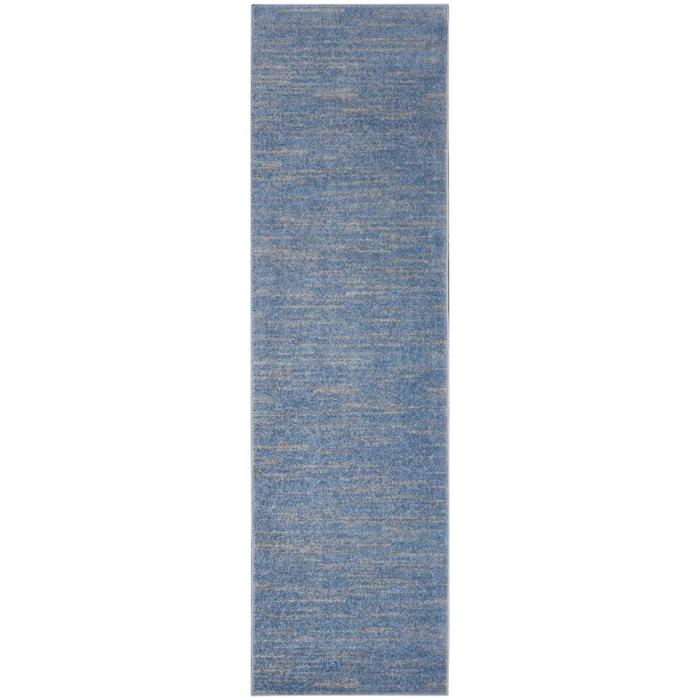 2' X 6' Blue And Grey Striped Non Skid Indoor Outdoor Runner Rug. Picture 3