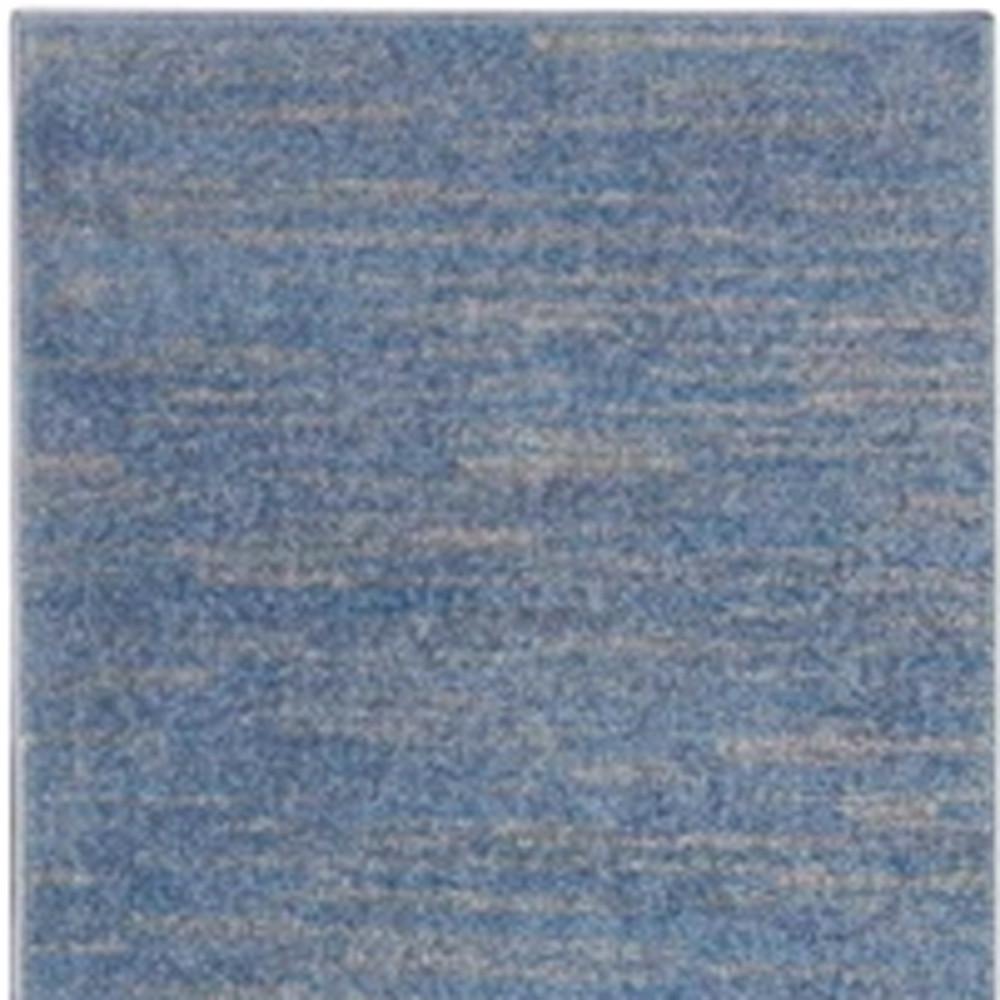 2' X 6' Blue And Grey Striped Non Skid Indoor Outdoor Runner Rug. Picture 4