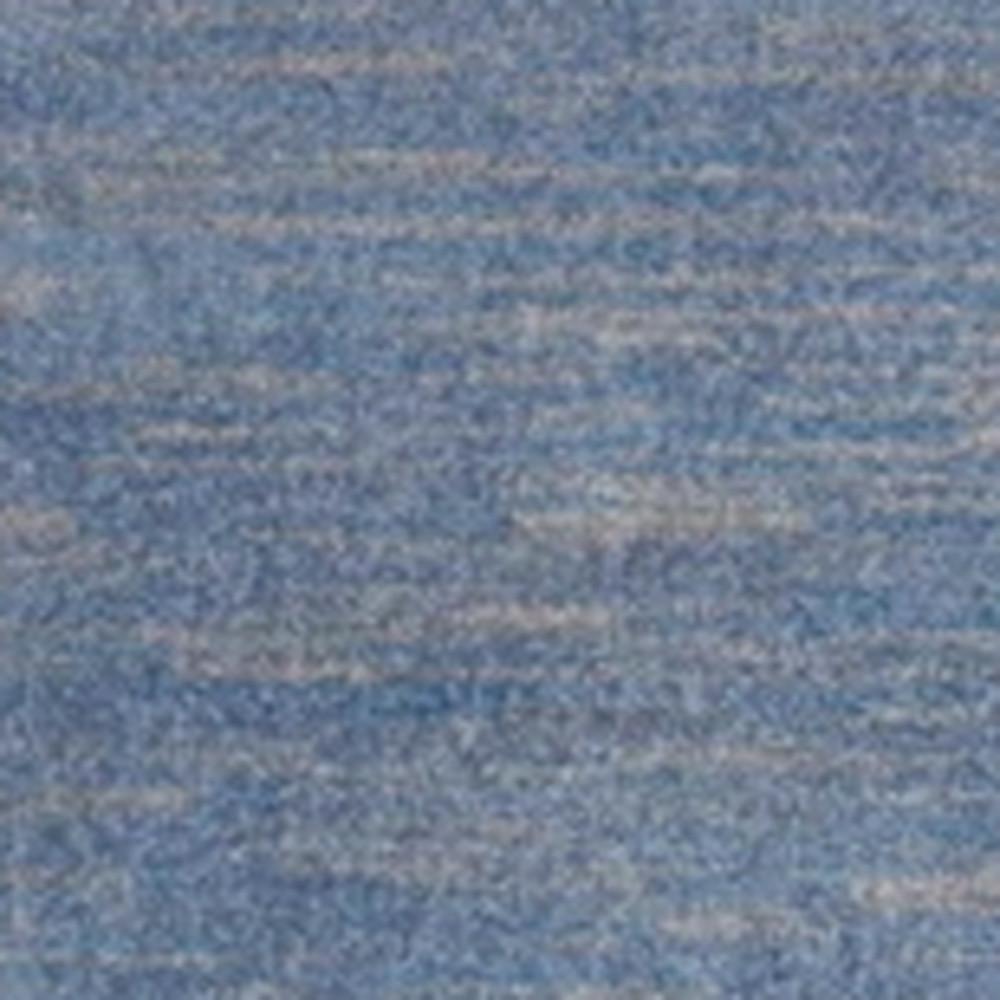 2' X 10' Blue And Grey Striped Non Skid Indoor Outdoor Runner Rug. Picture 5