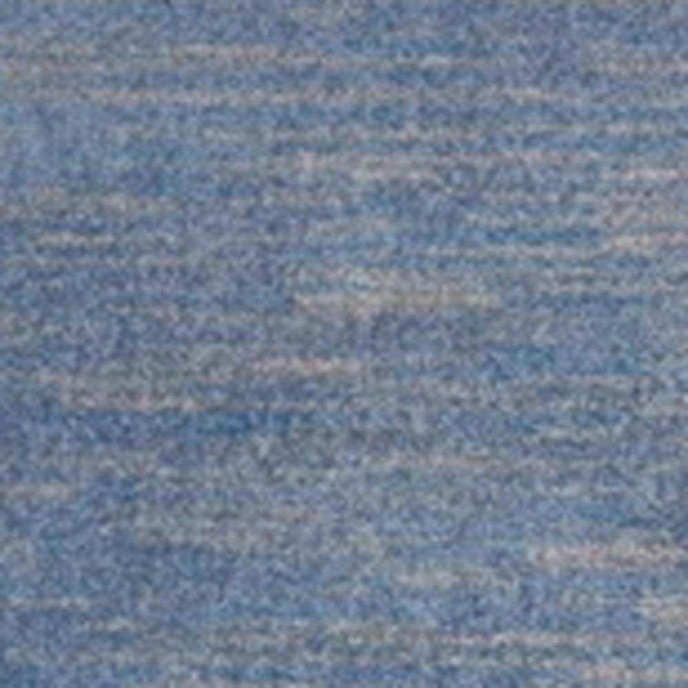 2' X 8' Blue And Grey Striped Non Skid Indoor Outdoor Runner Rug. Picture 5