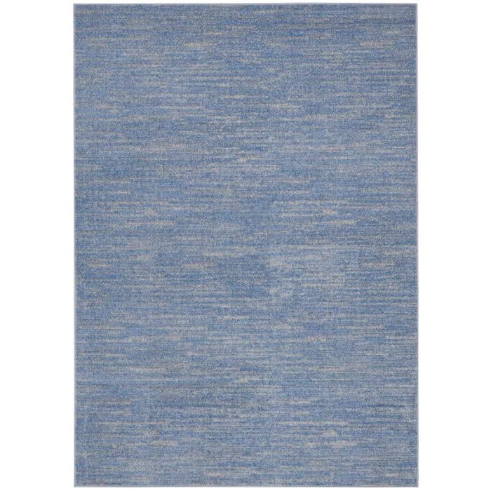 4' X 6' Blue And Grey Striped Non Skid Indoor Outdoor Area Rug. Picture 3