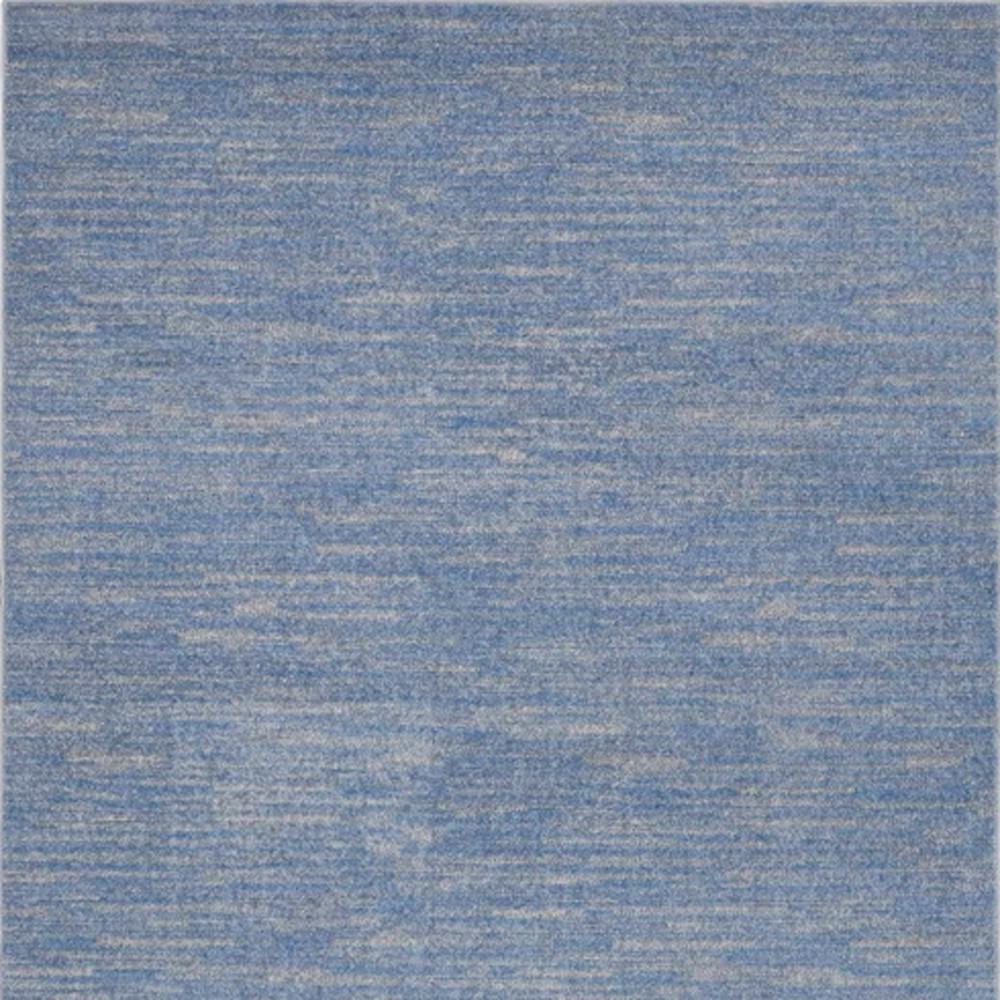 4' X 6' Blue And Grey Striped Non Skid Indoor Outdoor Area Rug. Picture 4