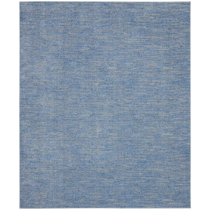 7' X 10' Blue And Grey Striped Non Skid Indoor Outdoor Area Rug. Picture 1