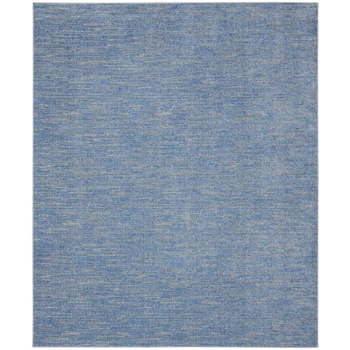 7' X 10' Blue And Grey Striped Non Skid Indoor Outdoor Area Rug. Picture 3