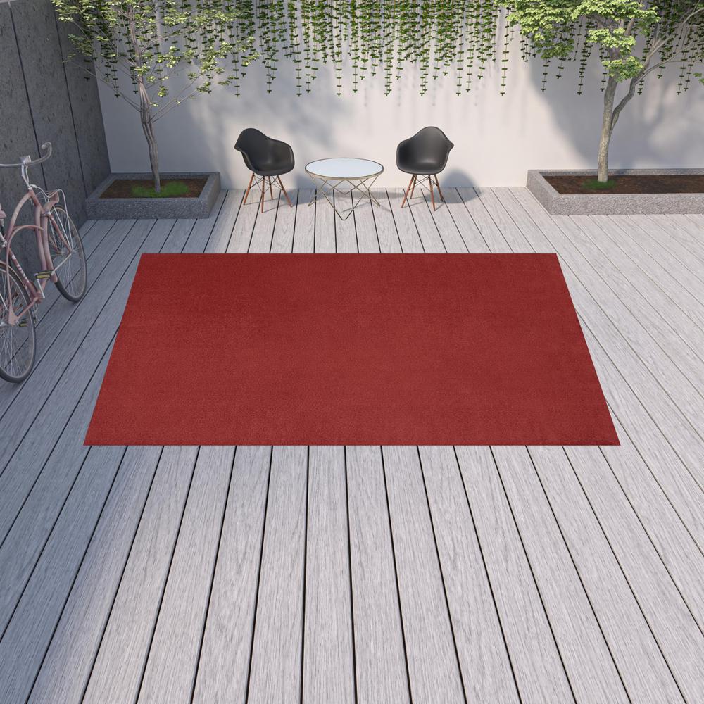 10' X 14' Brick Red Non Skid Indoor Outdoor Area Rug. Picture 2