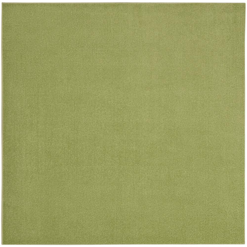 7' X 7' Green Square Non Skid Indoor Outdoor Area Rug. Picture 1