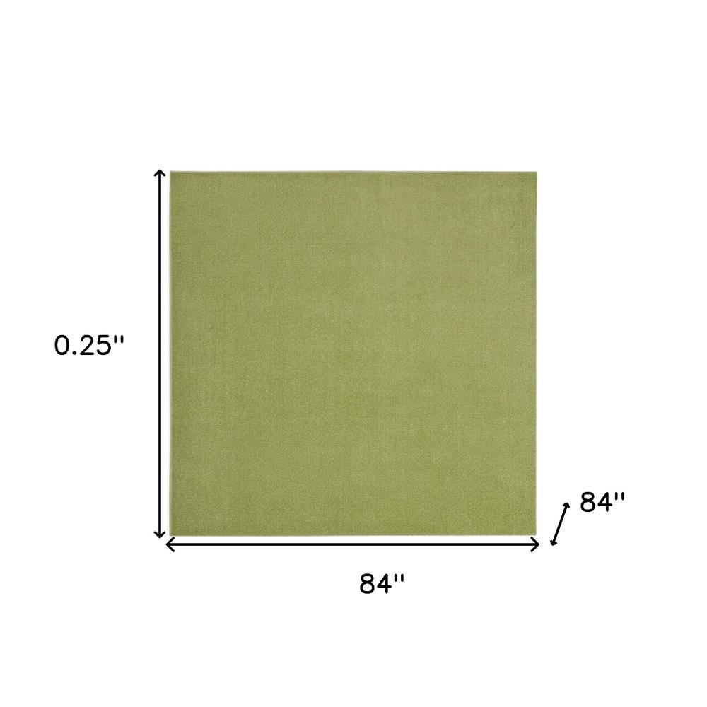7' X 7' Green Square Non Skid Indoor Outdoor Area Rug. Picture 5