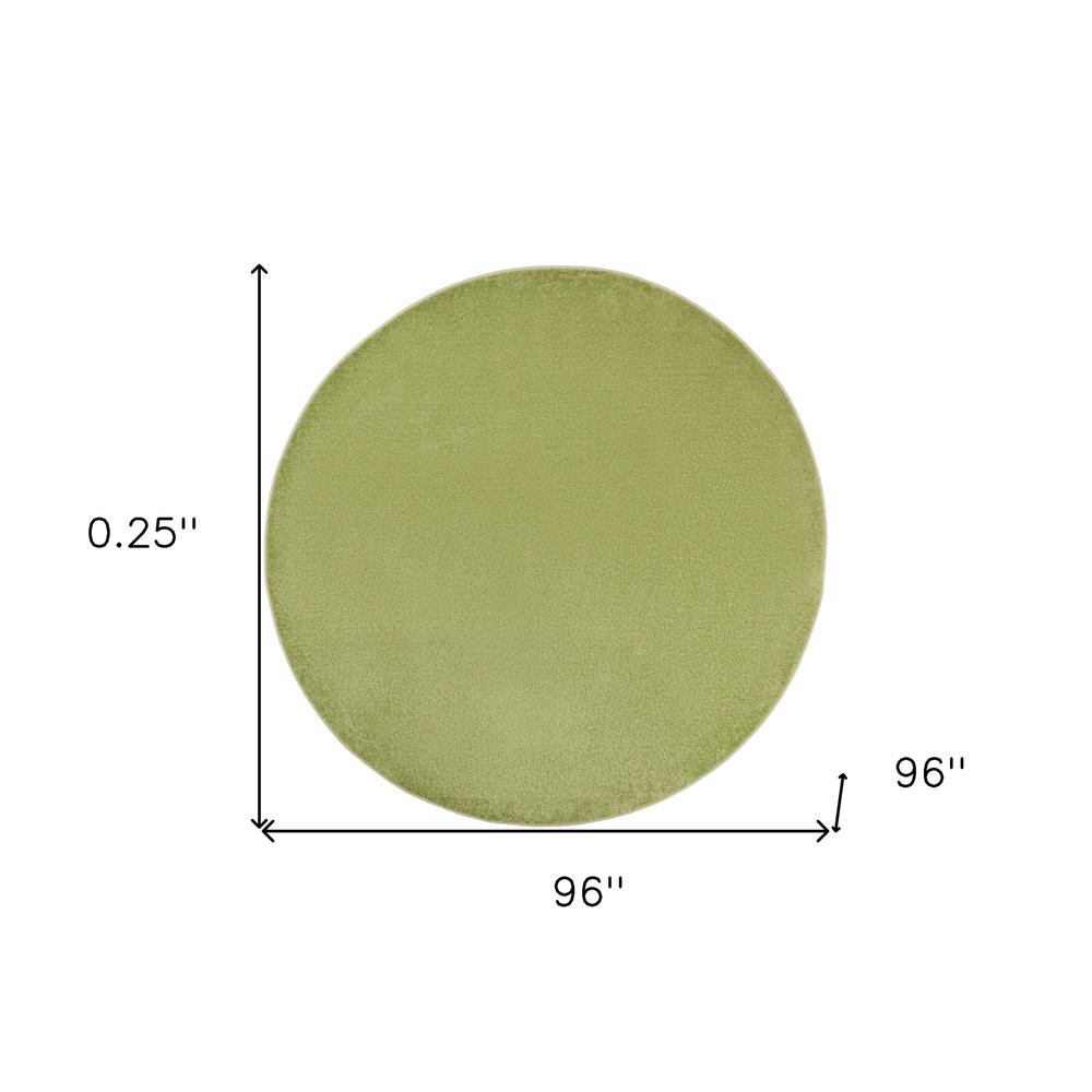 8' X 8' Green Round Non Skid Indoor Outdoor Area Rug. Picture 5