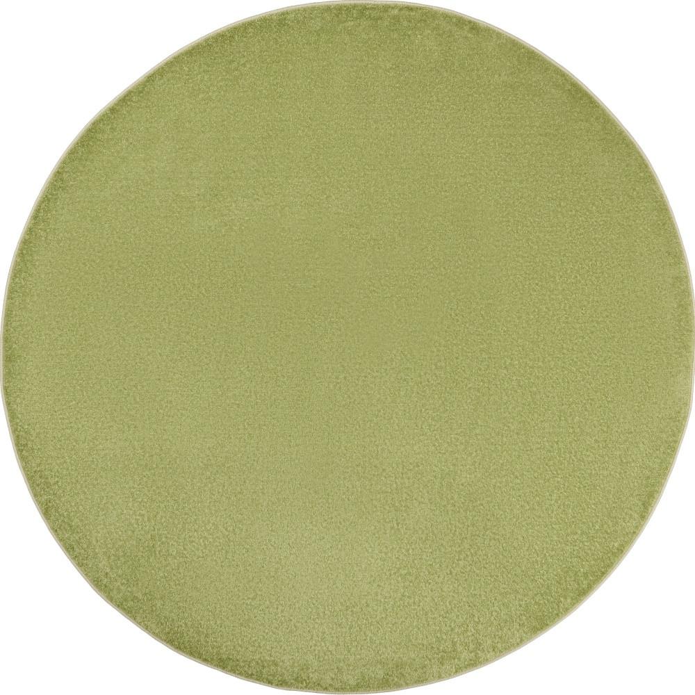 8' X 8' Green Round Non Skid Indoor Outdoor Area Rug. Picture 4