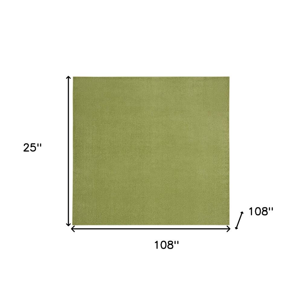 9' X 9' Green Square Non Skid Indoor Outdoor Area Rug. Picture 5