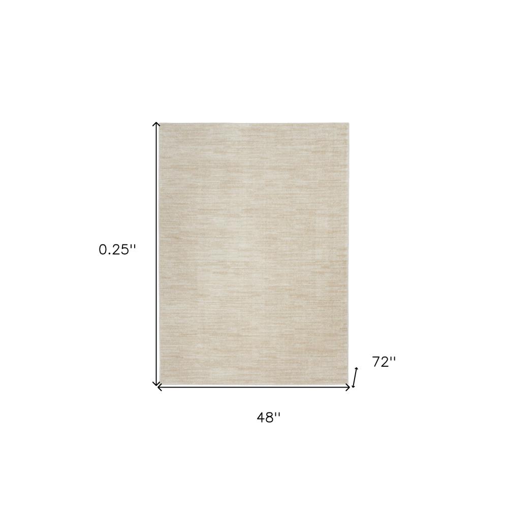 4' X 6' Ivory And Beige Non Skid Indoor Outdoor Area Rug. Picture 5