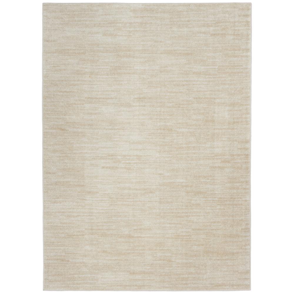 6' X 9' Ivory And Beige Non Skid Indoor Outdoor Area Rug. Picture 1