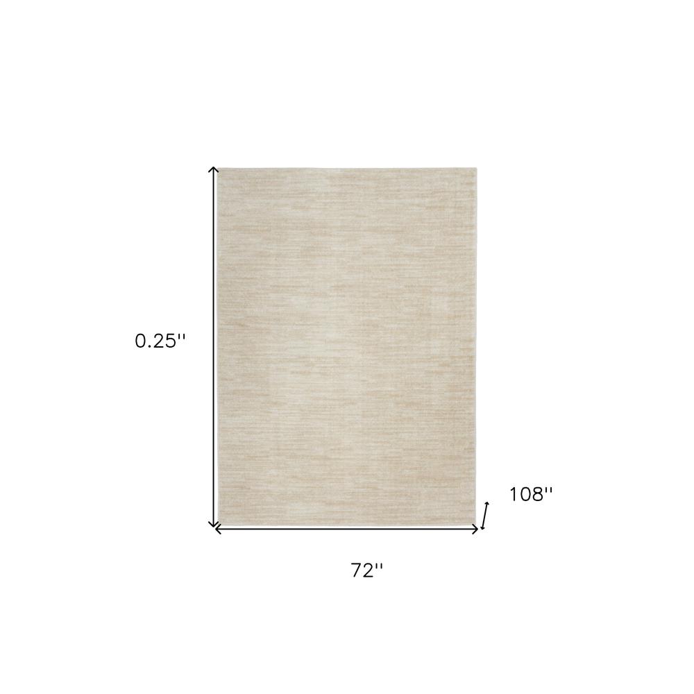 6' X 9' Ivory And Beige Non Skid Indoor Outdoor Area Rug. Picture 5