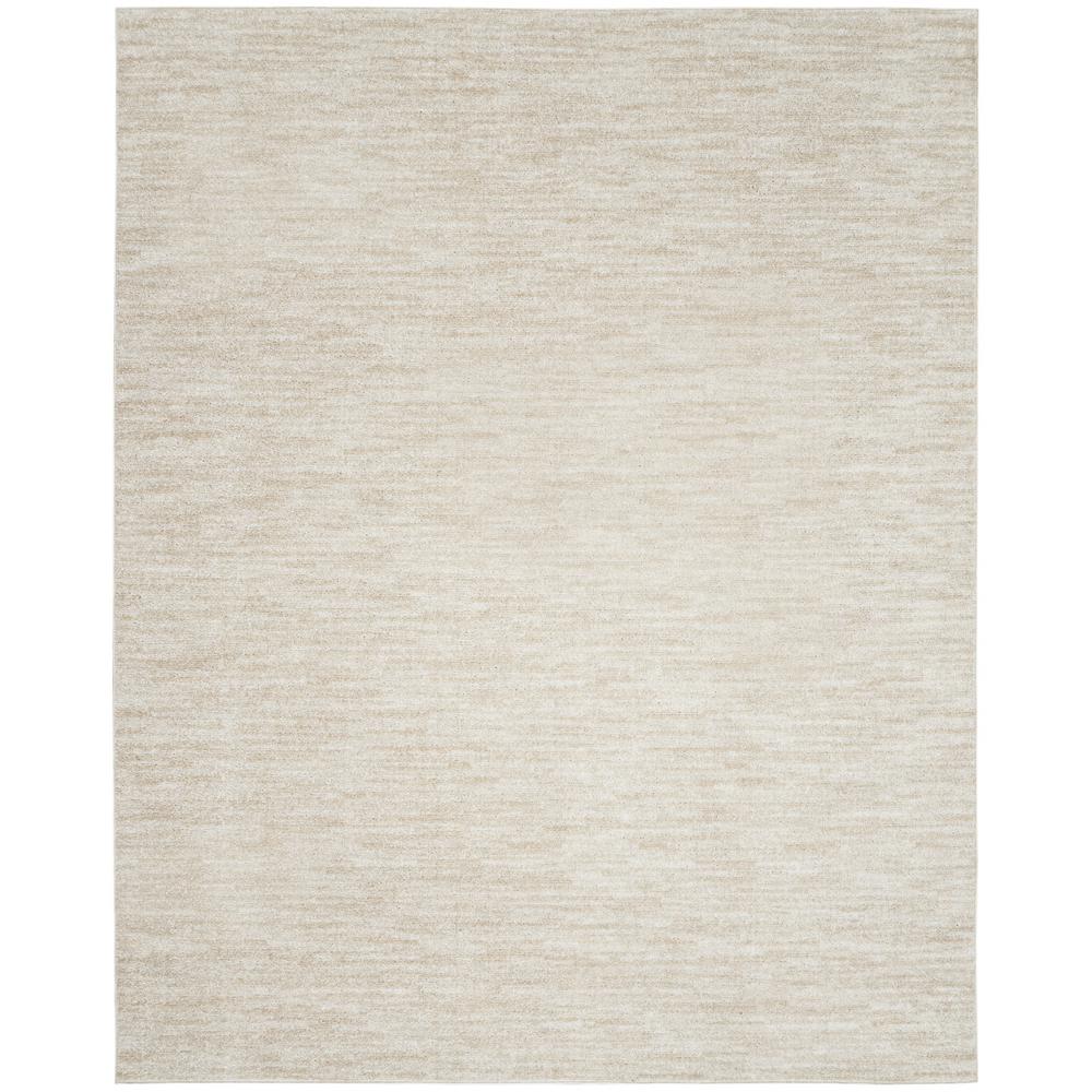 7' X 10' Ivory And Beige Non Skid Indoor Outdoor Area Rug. Picture 1