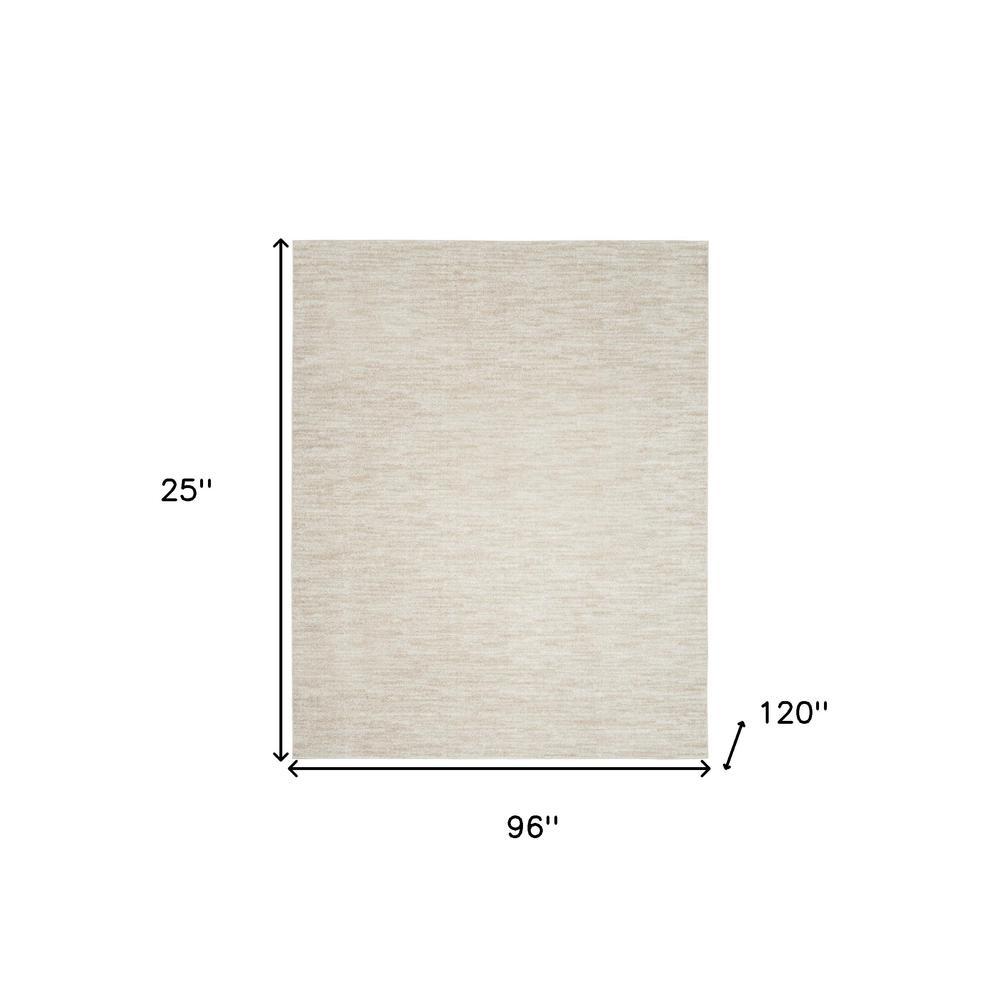 8' X 10' Ivory And Beige Non Skid Indoor Outdoor Area Rug. Picture 5