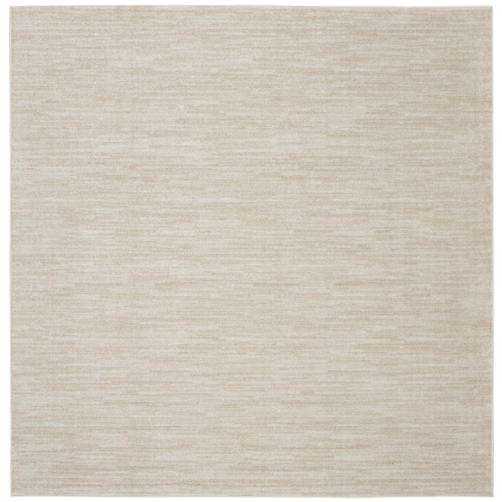 9' X 9' Ivory And Beige Square Non Skid Indoor Outdoor Area Rug. Picture 1