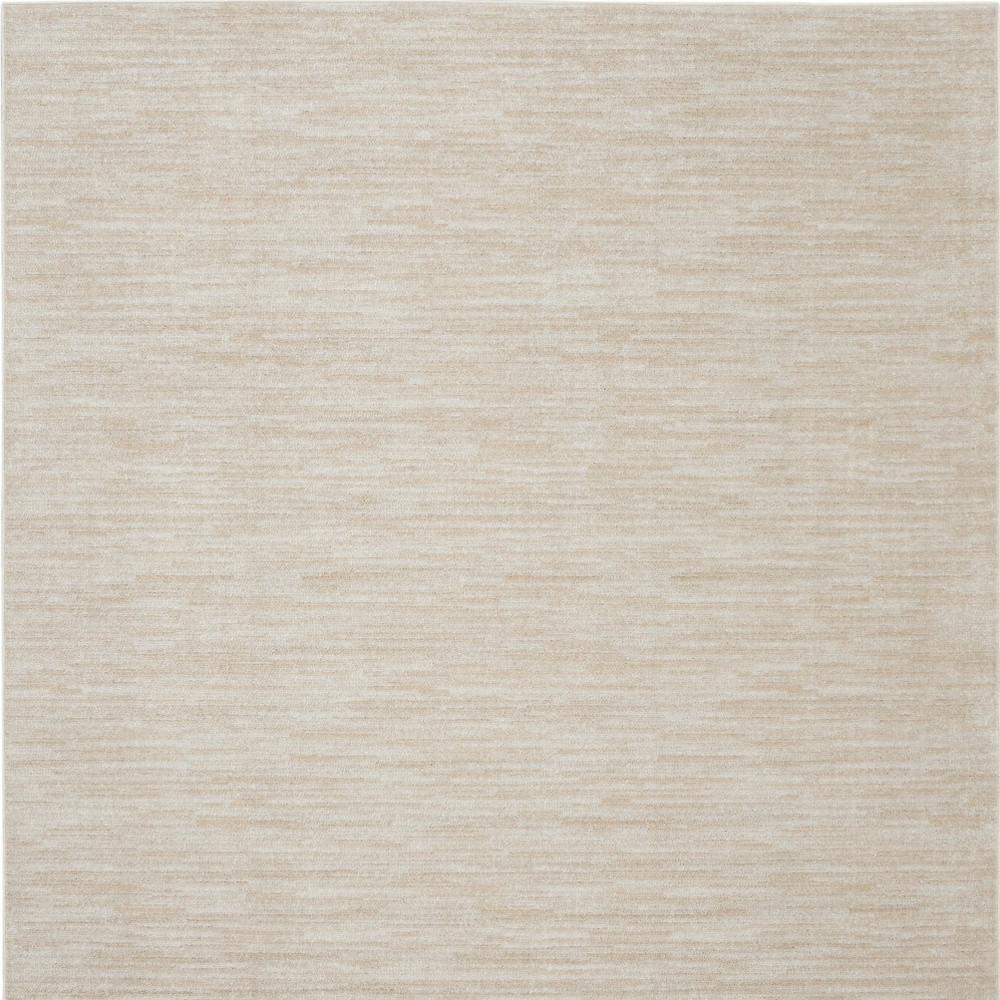 9' X 9' Ivory And Beige Square Non Skid Indoor Outdoor Area Rug. Picture 4
